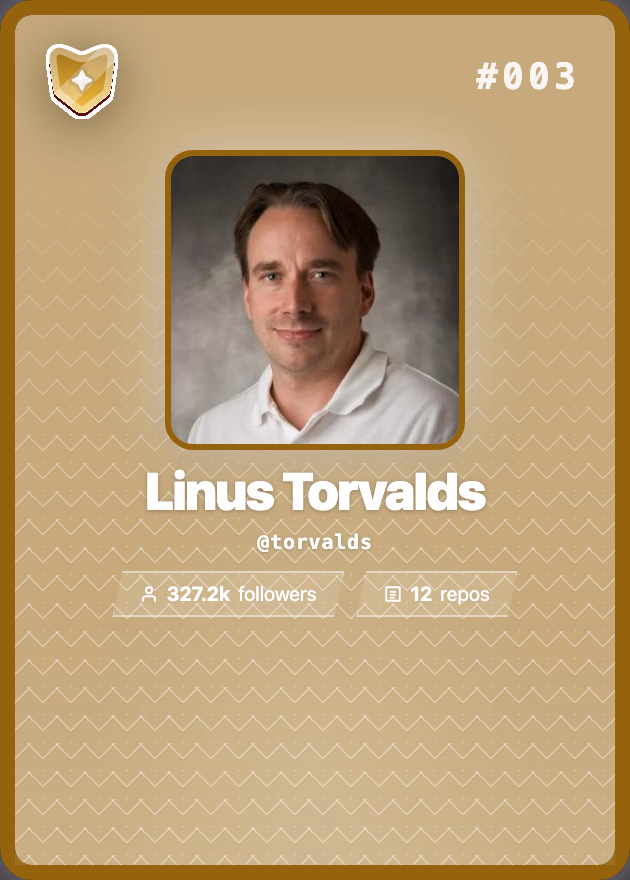 Linus Torvalds, Legendary card